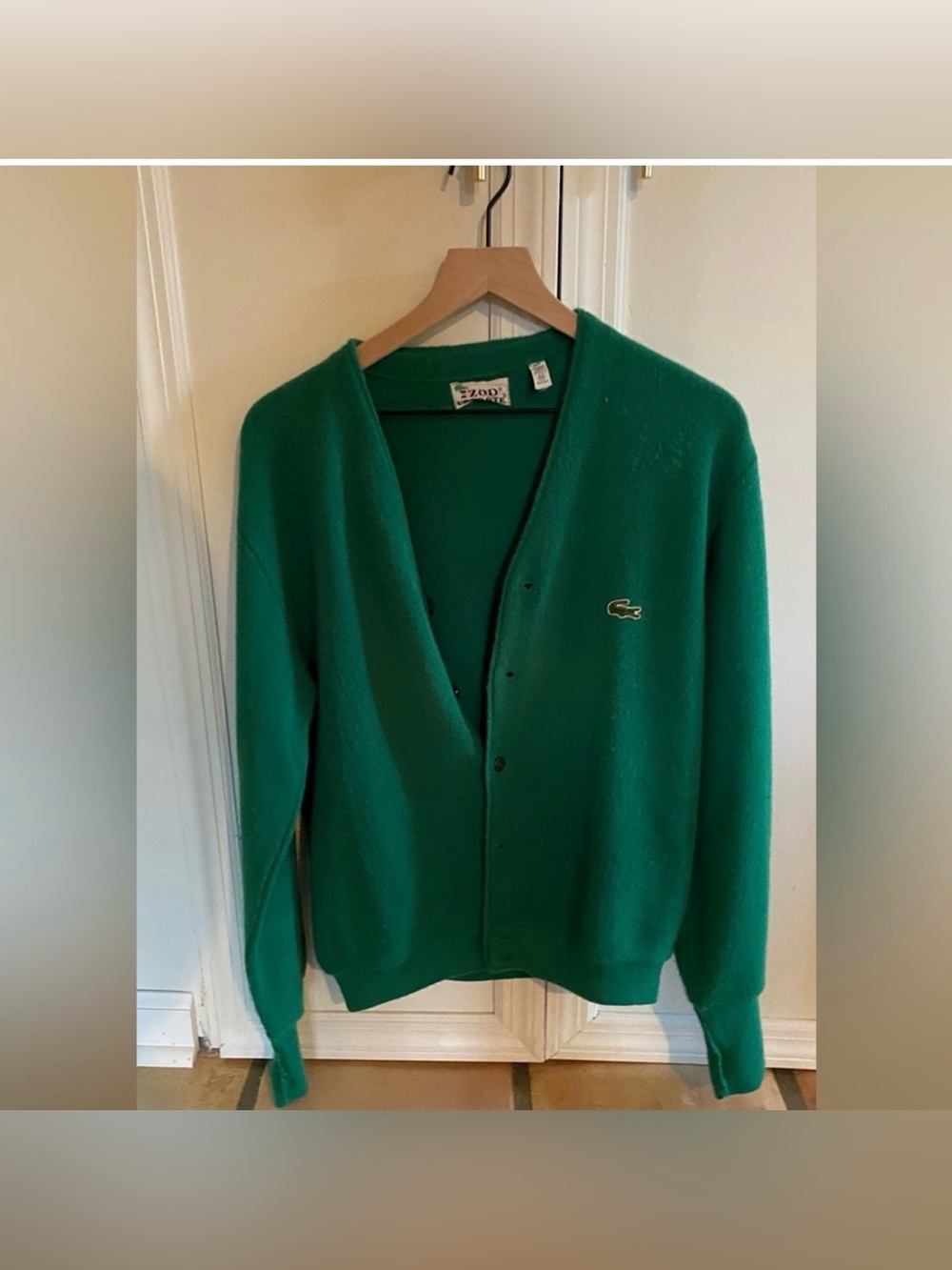 Izod x Lacoste Kelly green vintage cardigan - Medium Made in USA B15